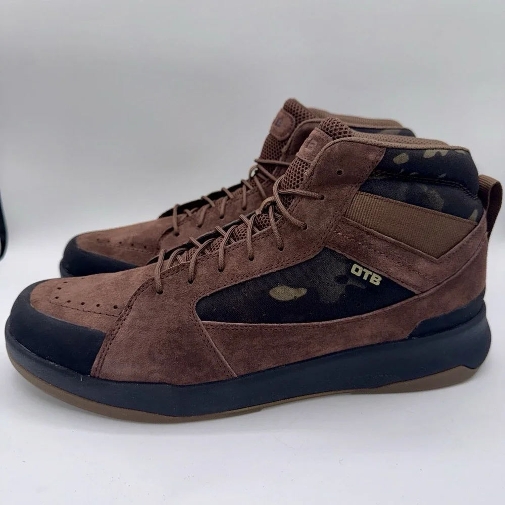 OTB T-Kool Mid Boots‎ Men's Size 14 Brown Waterproof Leather Camo Tactical